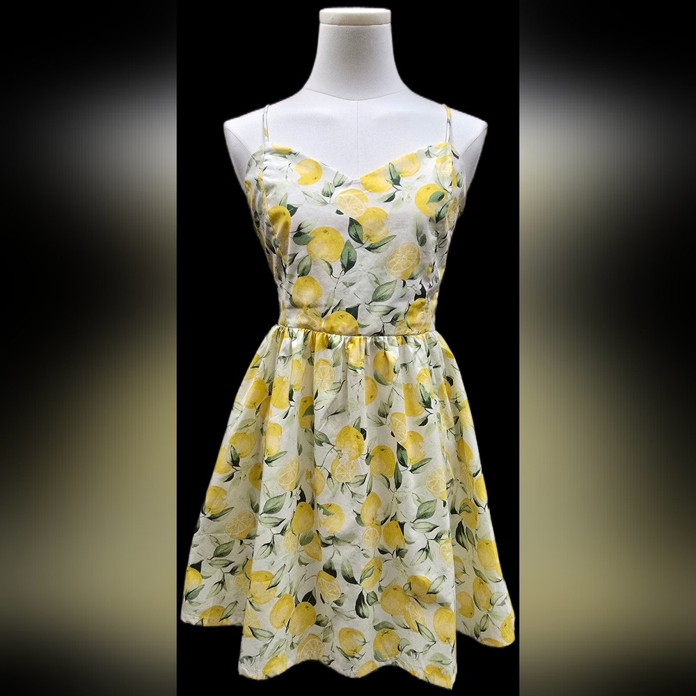 H&M Yellow Lemon & Floral Mini Dress
